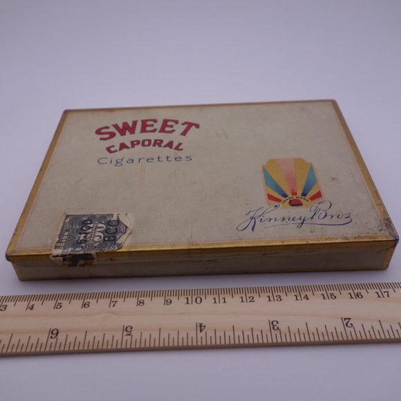 Vintage Sweet Caporal Cigarettes Kinney Bros Tin - Picture 9 of 16